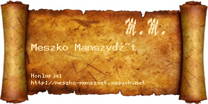 Meszko Manszvét névjegykártya